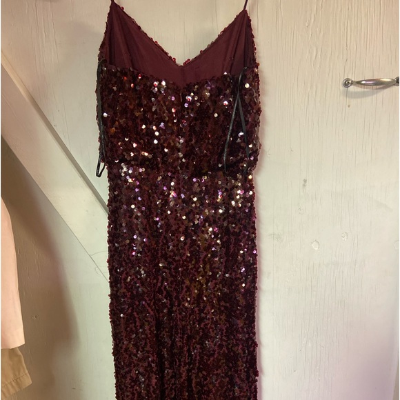 Wayf burgundy sequined the Savannah blouson evening Dress ladies xs extra small - Picture 6 of 12